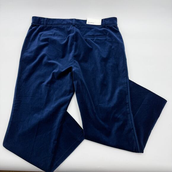 New ANN TAYLOR Women Ankle Devin Fit Velour Velvet Pant Size 12 Blue Whimsigoth - Picture 2 of 9